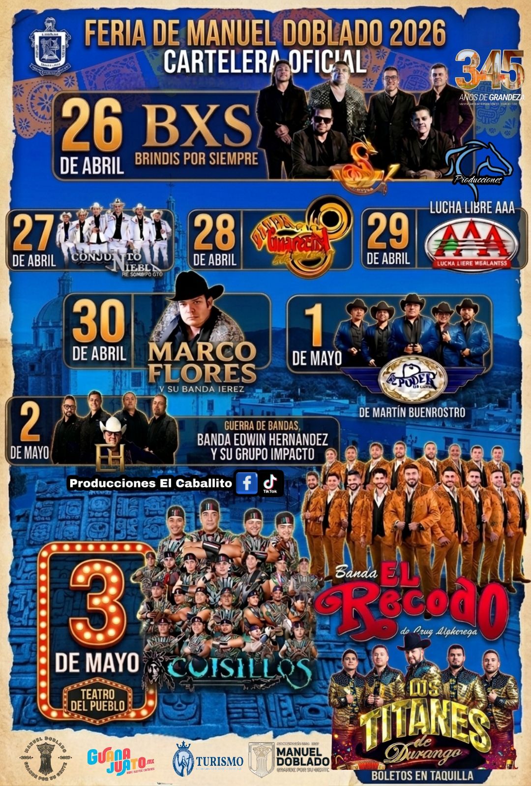 Feria Manuel Doblado 2026 Cartelera