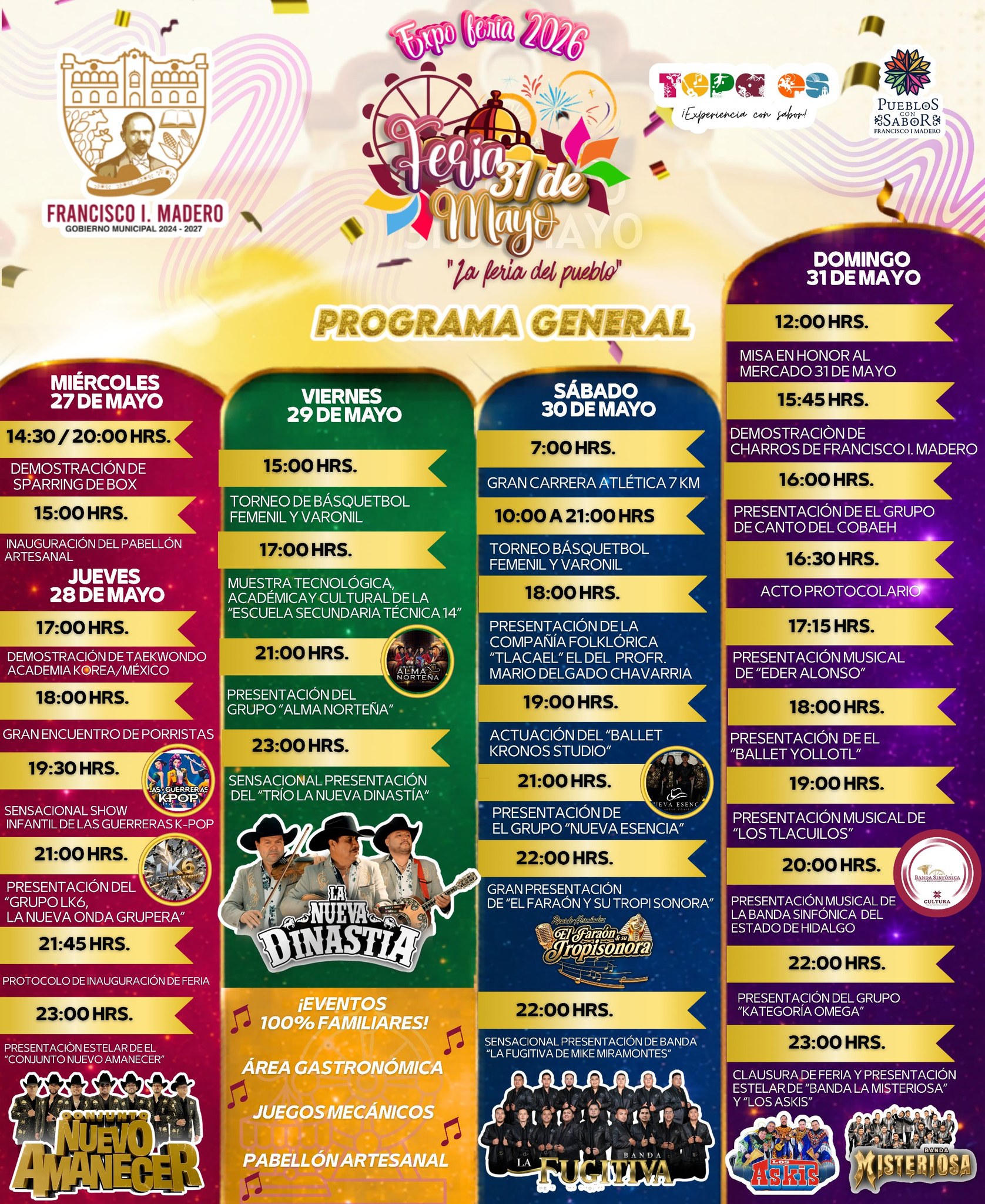 Programa Feria del 31 de mayo Tepatepec 2026