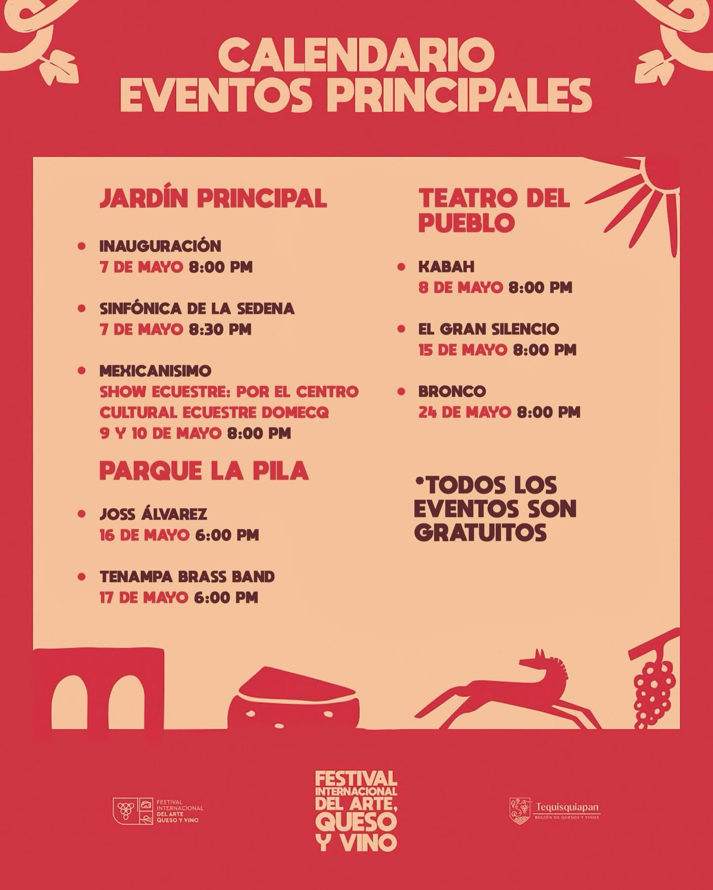 Programa completo Festival Internacional del Arte, Queso y Vino 2026
