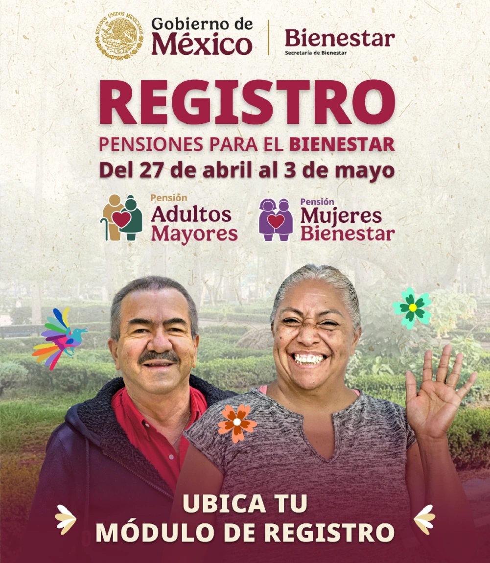 Registro Pensiones Bienestar Abril Mayo 2026