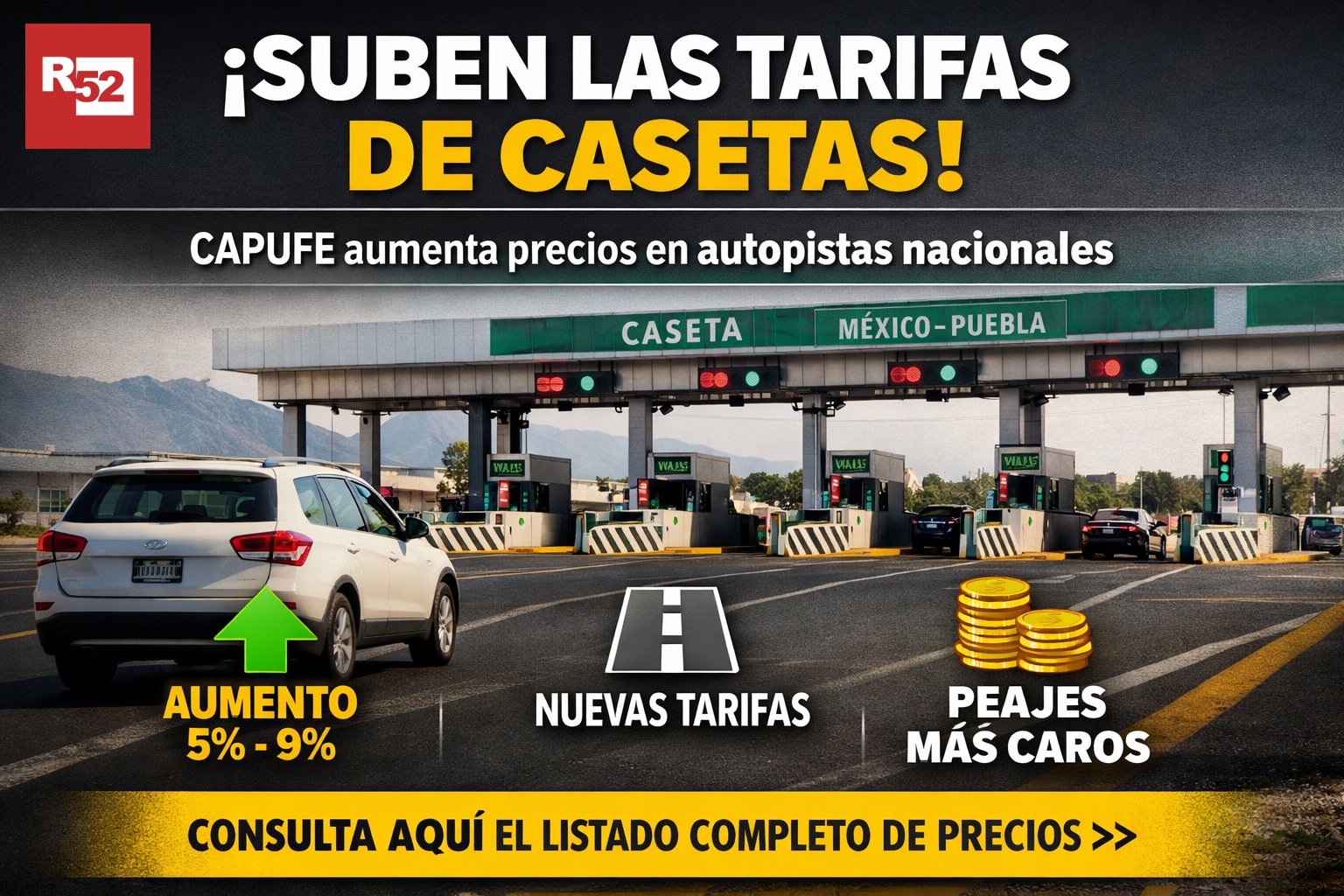 Aumento tarifas casetas