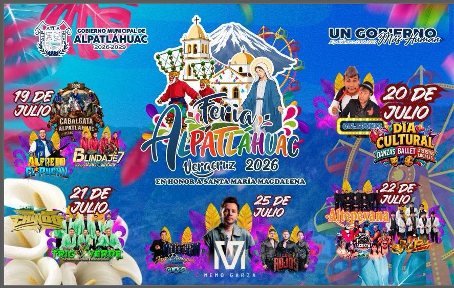Cartelera artística Feria Alpatláhuac 2026