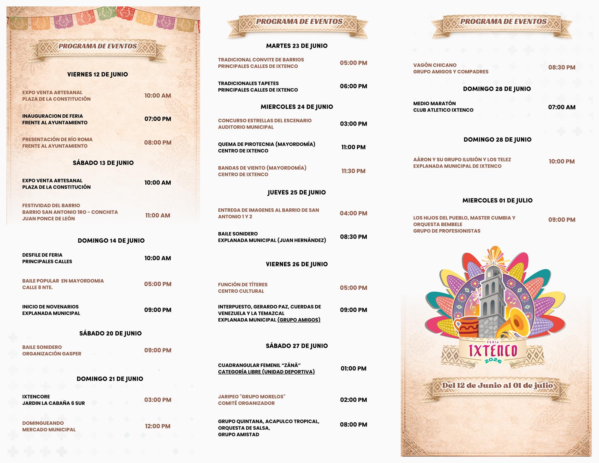 Programa completo Feria Ixtenco 2026