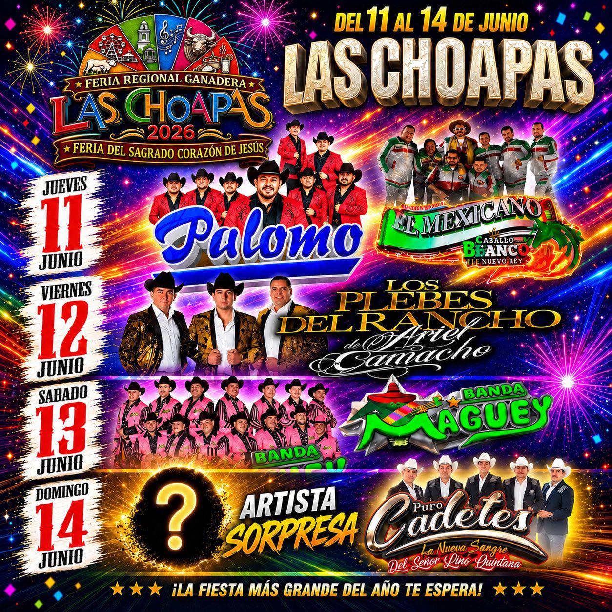 Cartelera Feria Regional Ganadera Las Choapas 2026
