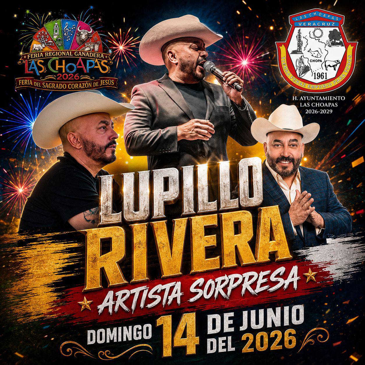 Lupillo Rivera en la Feria Regional Ganadera Las Choapas 2026