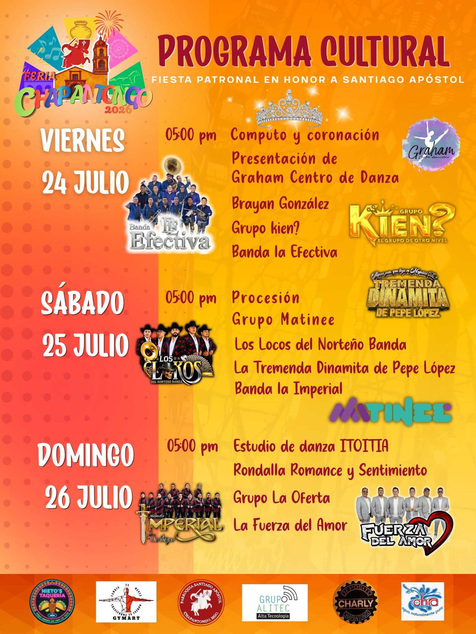 Programa cultural Feria Patronal Chapantongo 2026