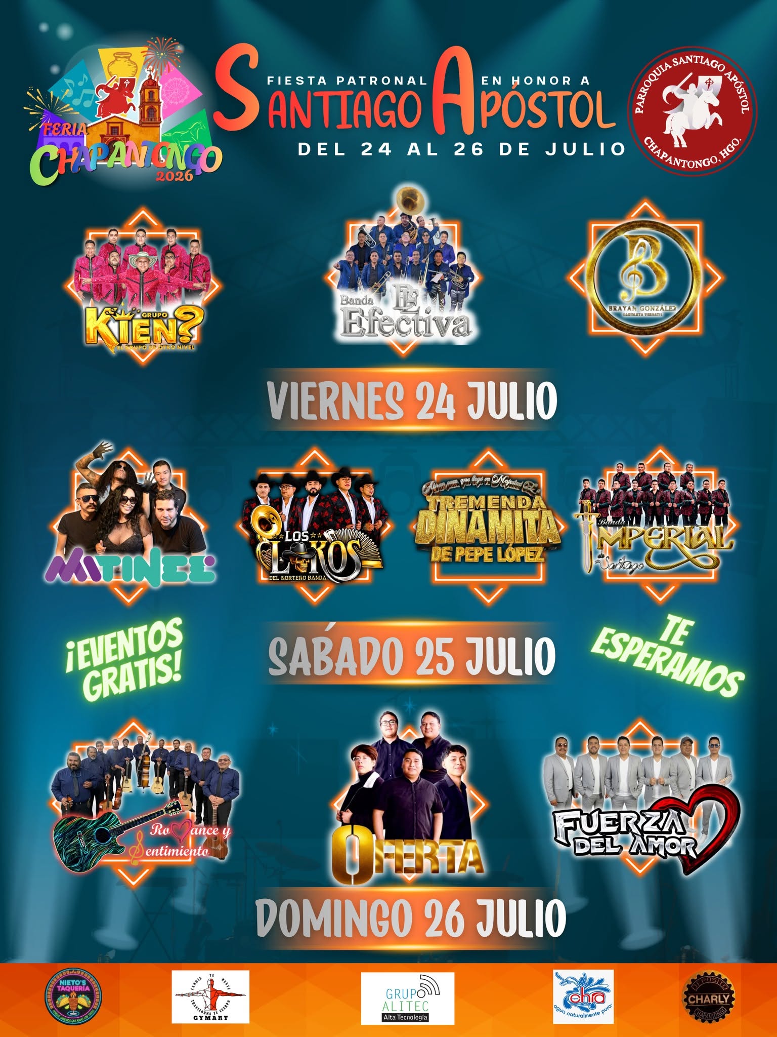 Cartelera artística Feria Patronal Chapantongo 2026