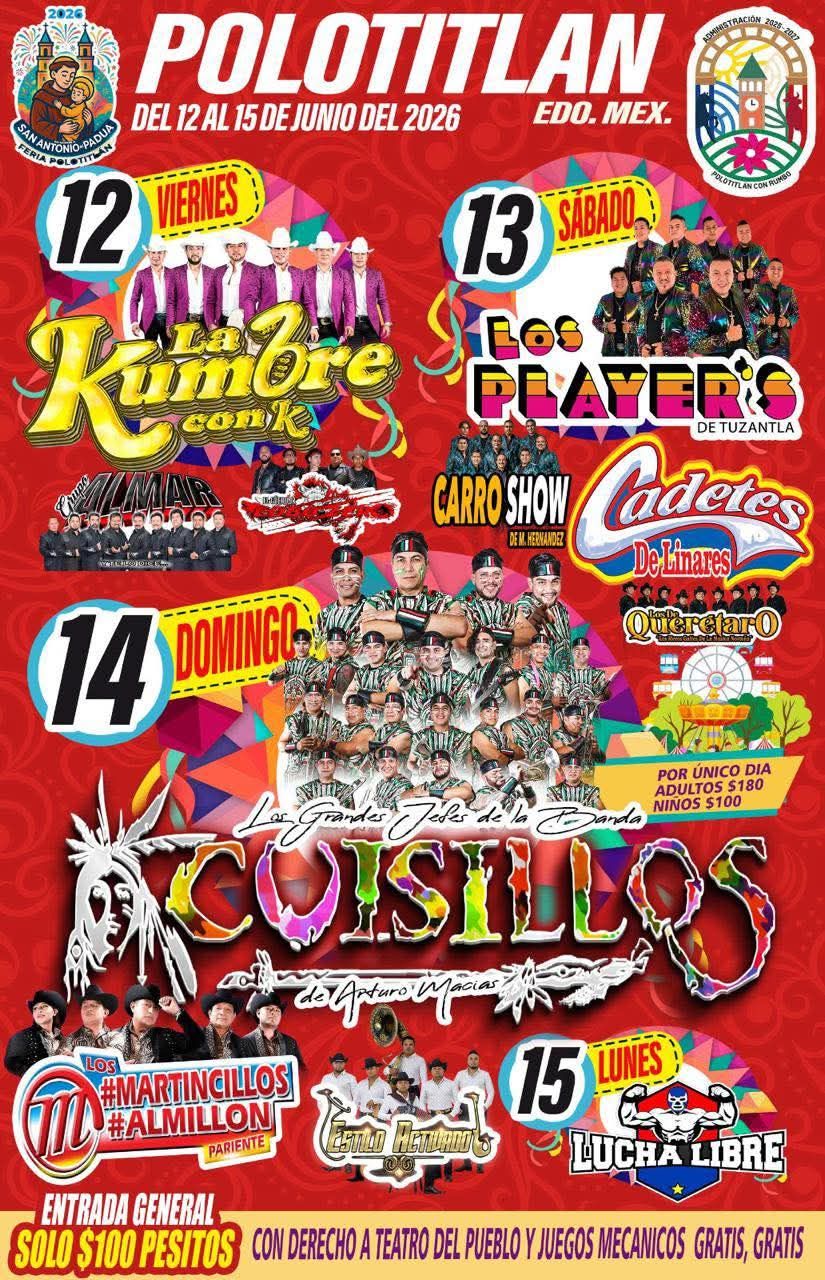 Cartelera artística Feria Polotitlán 2026