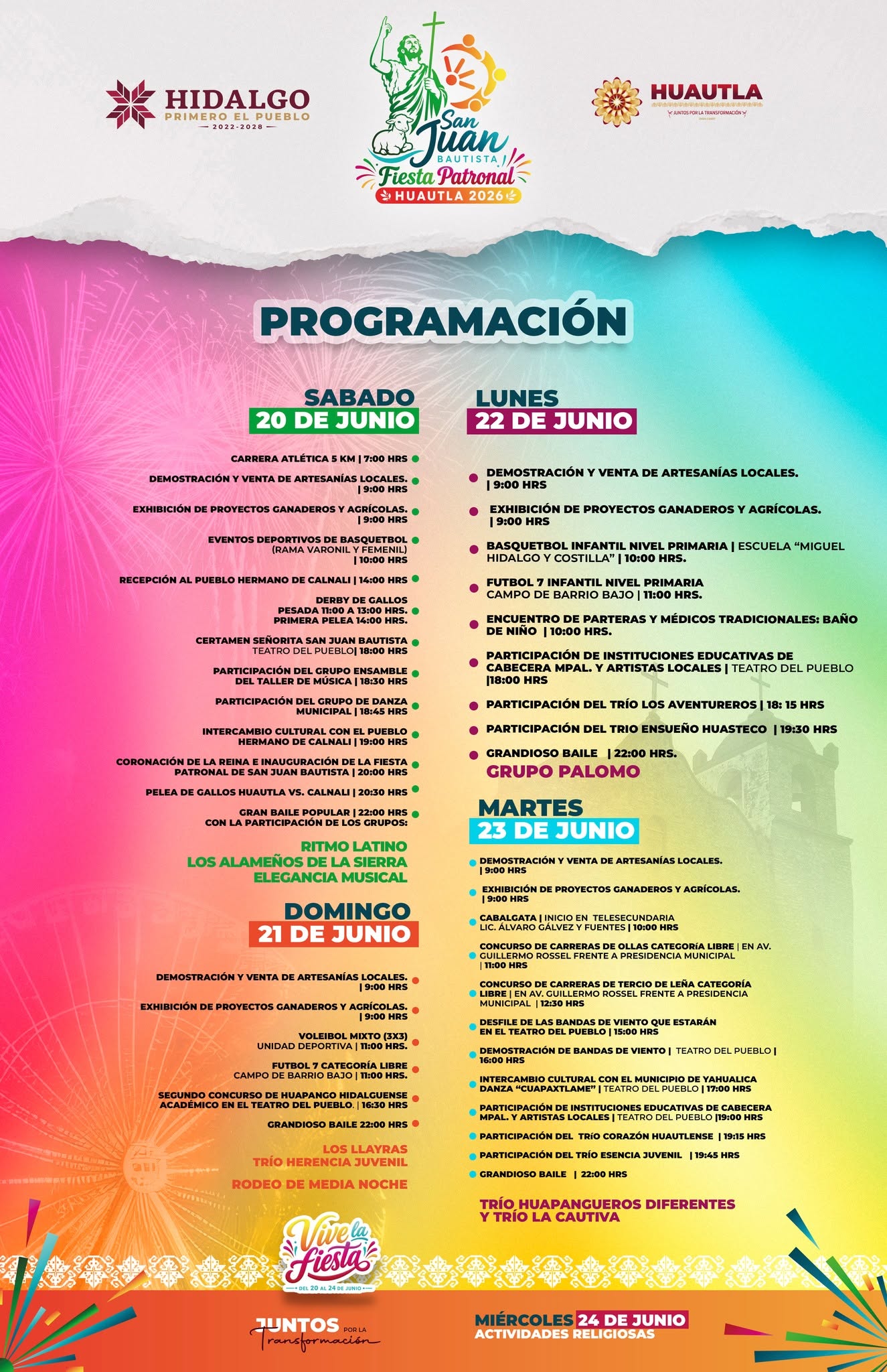 Programa Feria San Juan Bautista Huautla 2026