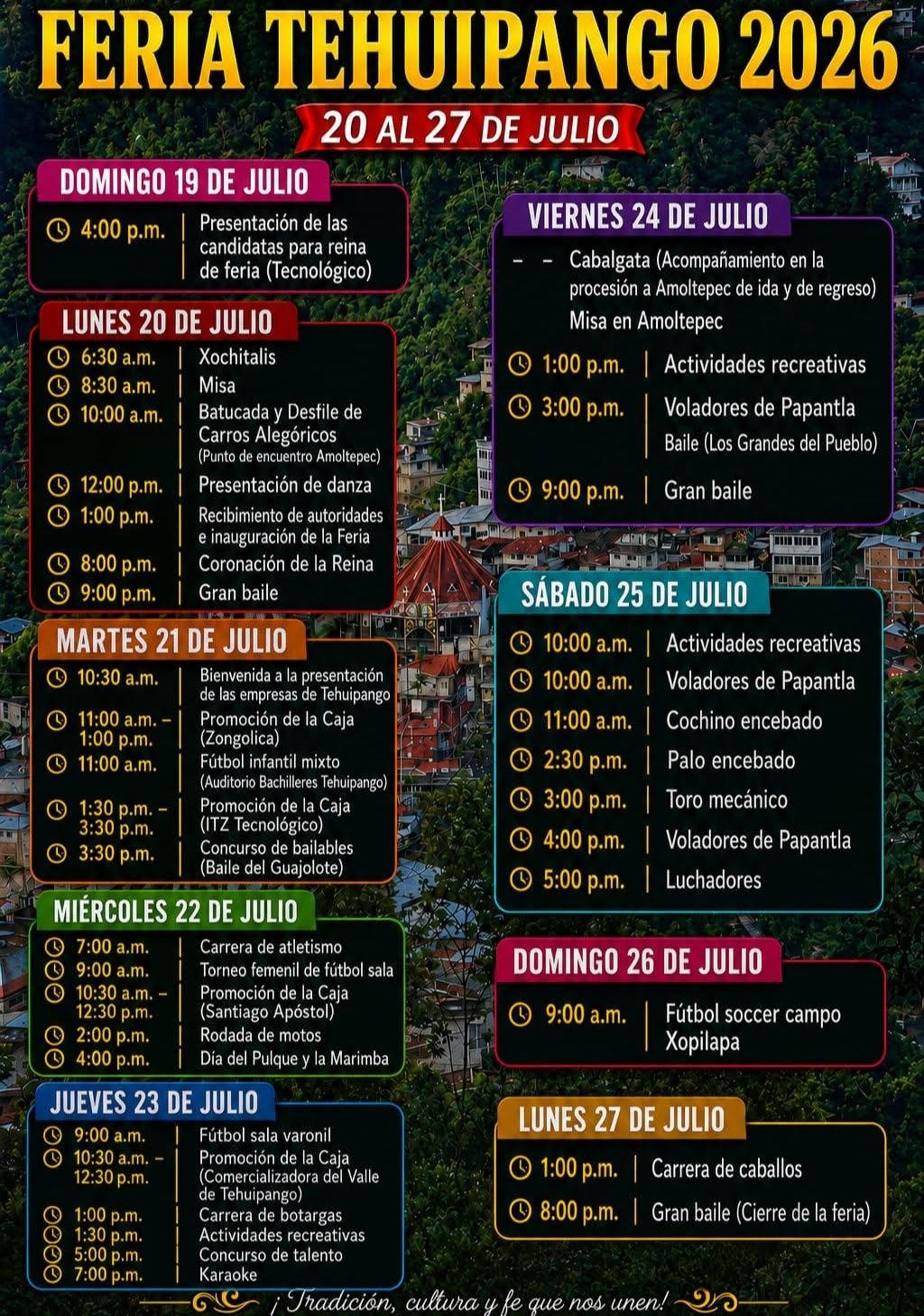 Programa completo Feria Tehuipango 2026