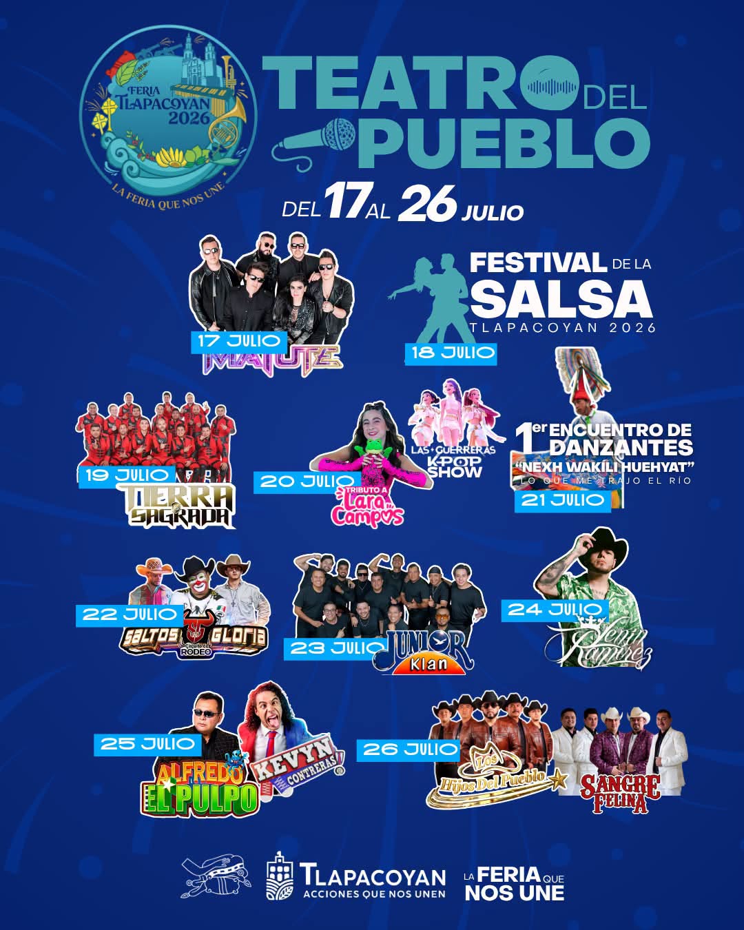 Cartelera artística Feria Tlapacoyan 2026