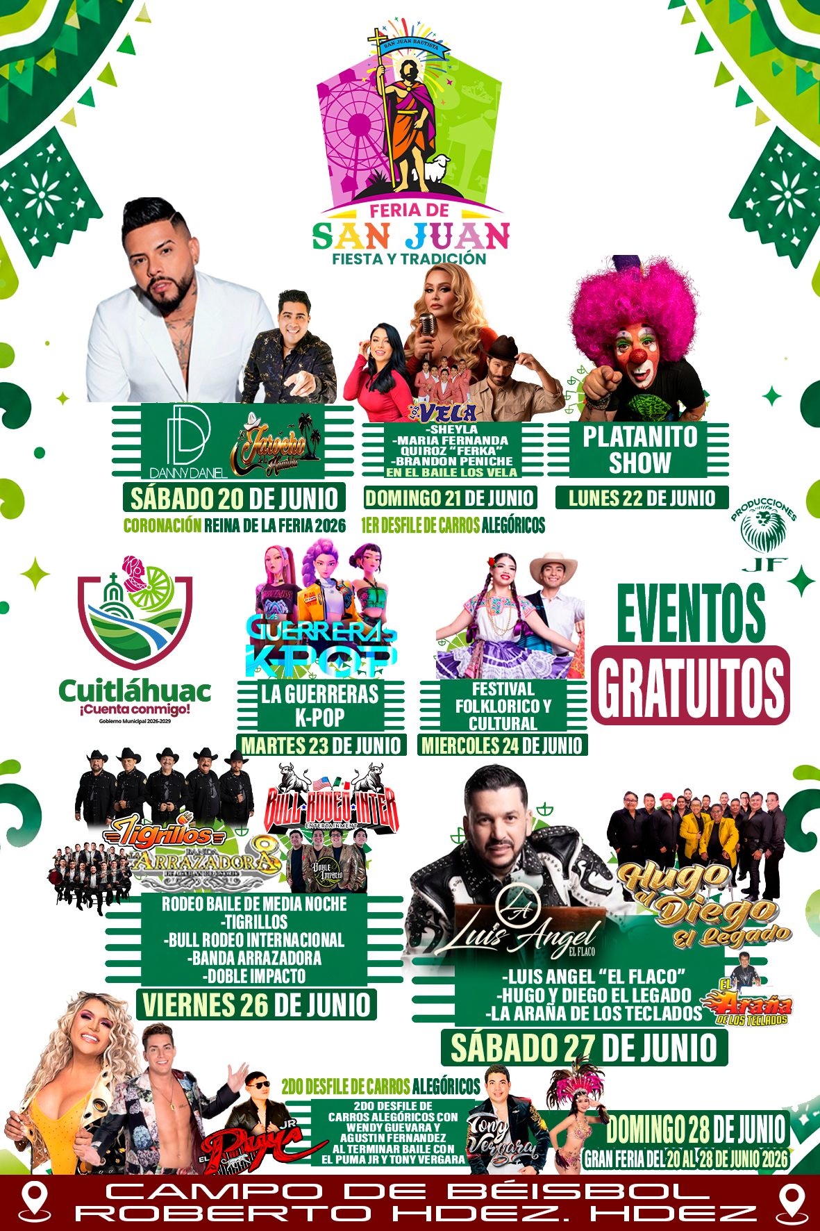 Feria de San Juan Cuitlahuac 2026 elenco