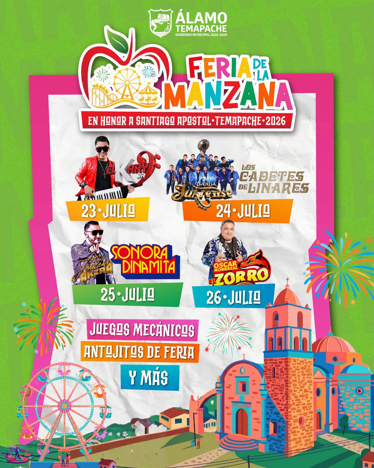 Feria de la Manzana Temapache 2026 elenco