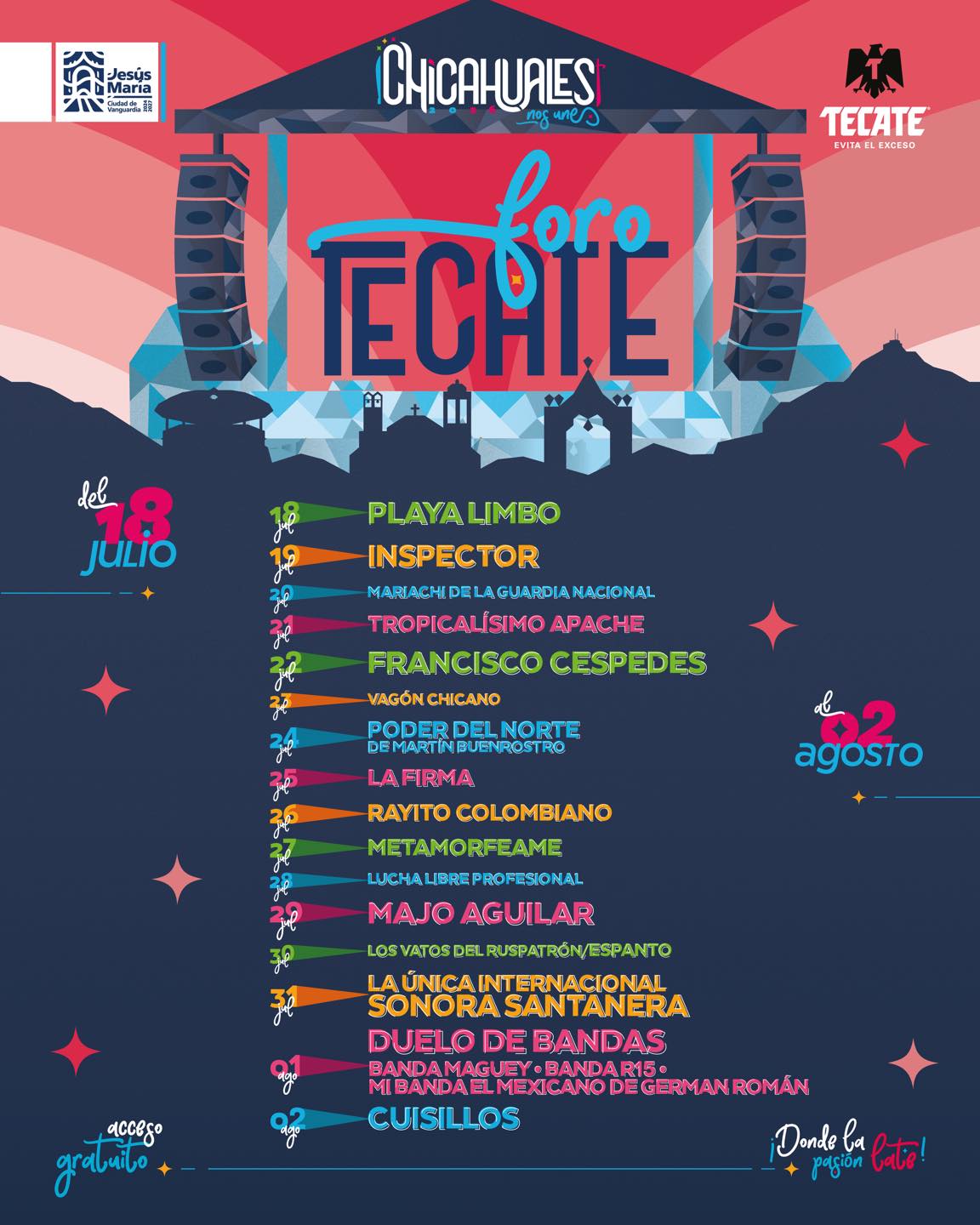 Cartelera artística Feria de los Chicahuales 2026
