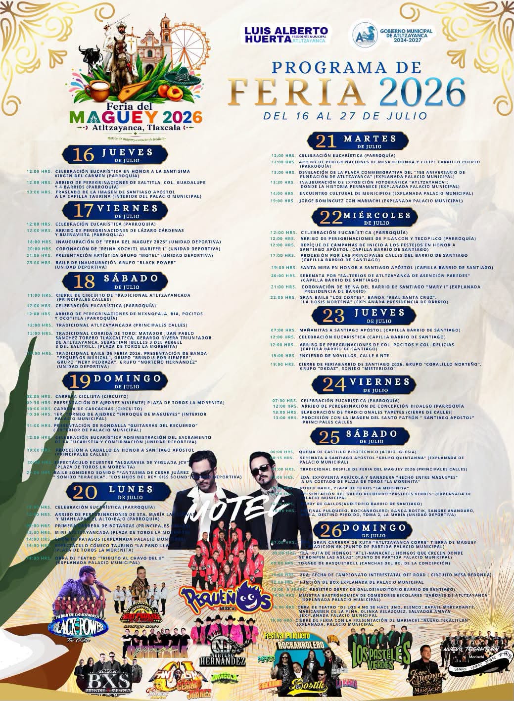 Programa completo Feria del Maguey Atltzayanca 2026