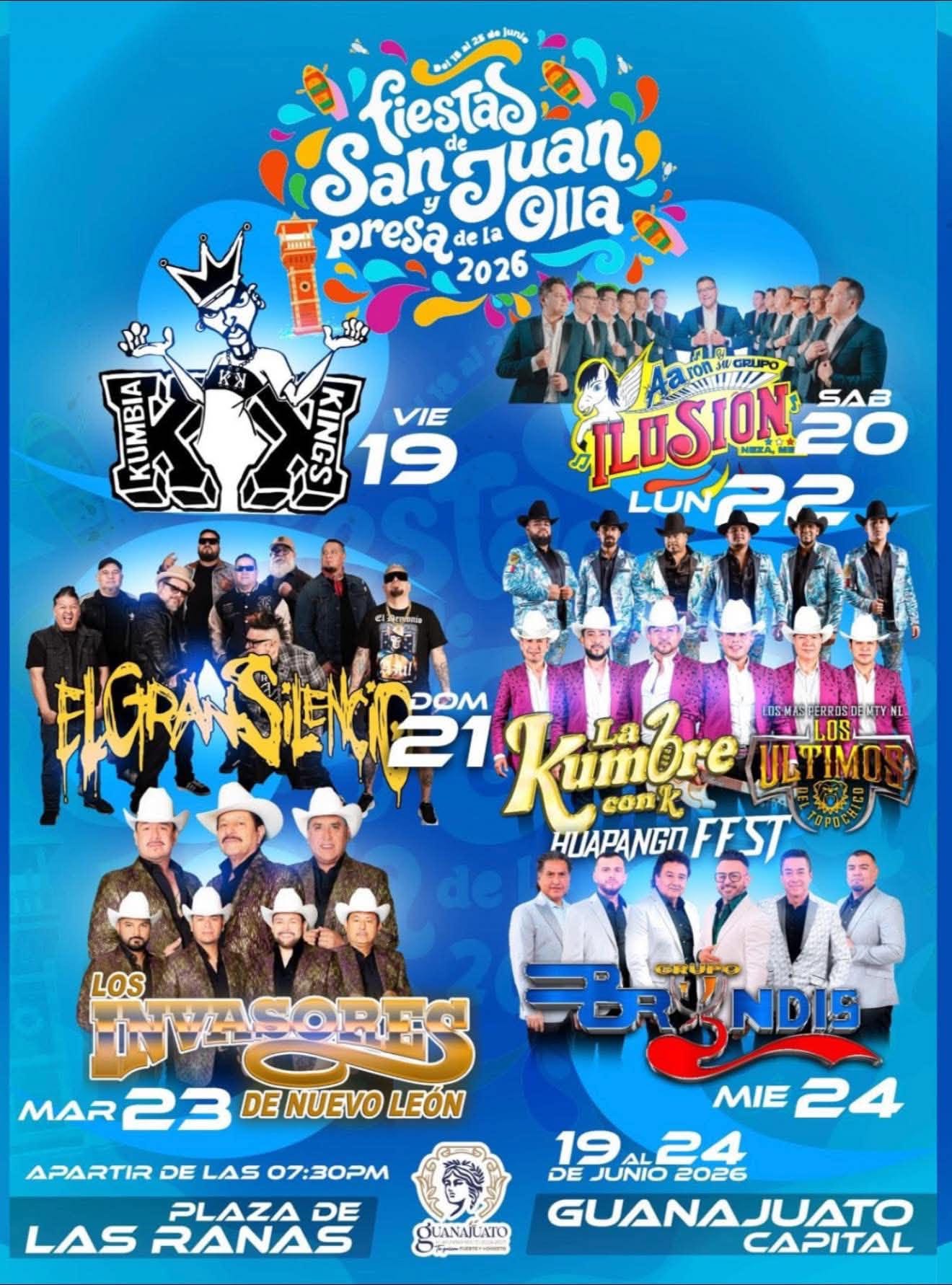 Cartelera artística Fiestas de San Juan y Presa de la Olla 2026