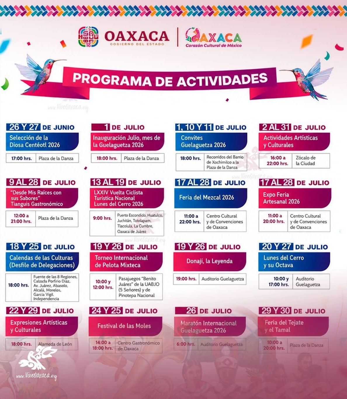 Programa Guelaguetza 2026