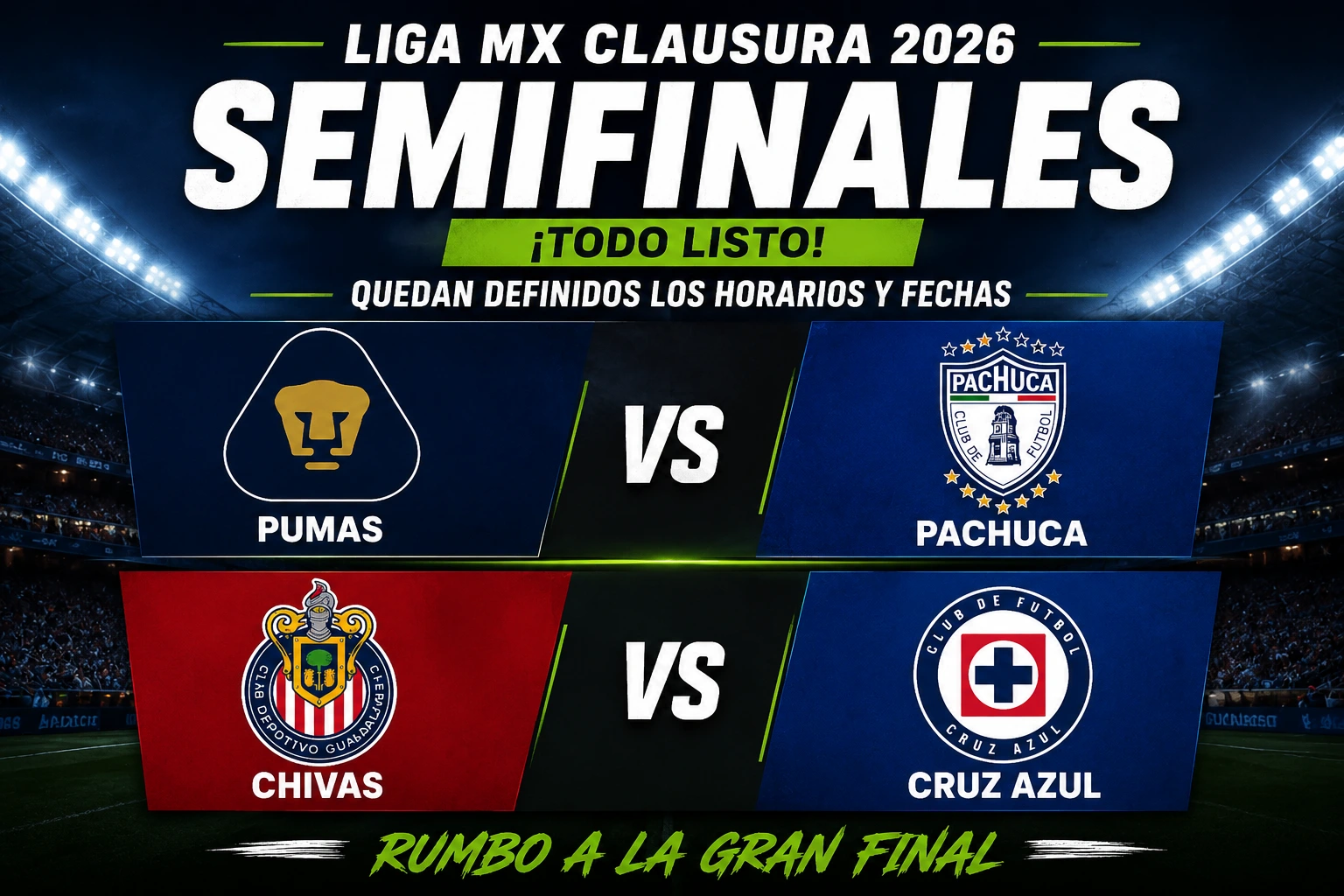 Liguilla MX Clausura 2026 horarios fechas partidos