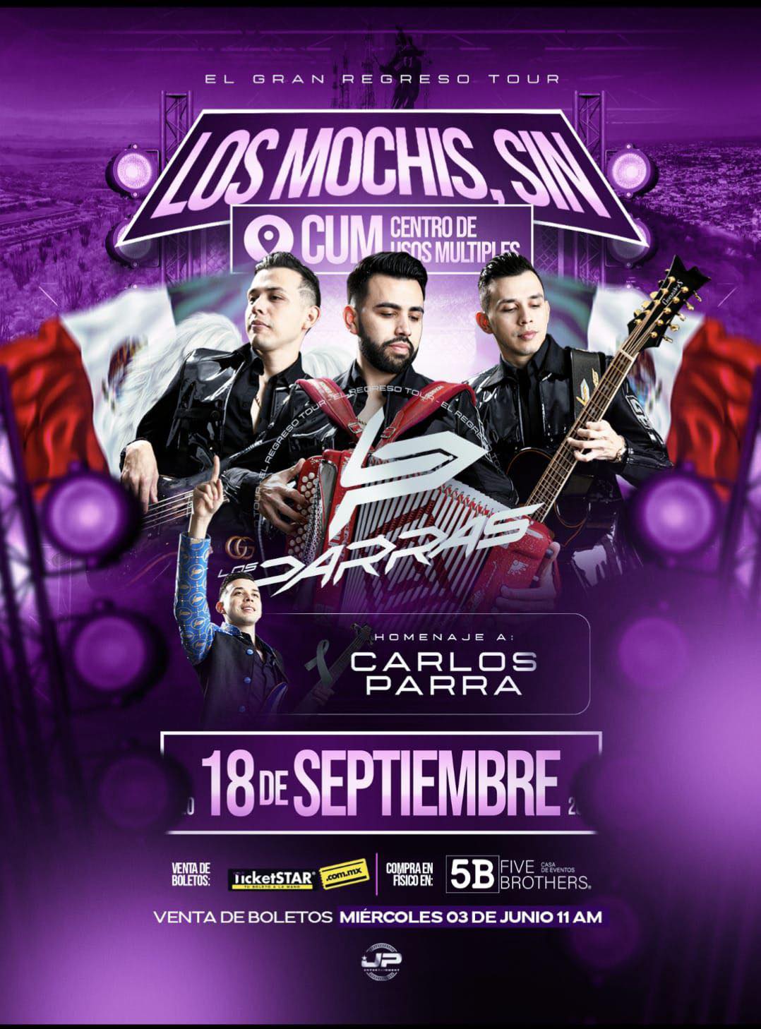 Los Parras en Los Mochis Sinaloa Septiembre 2026