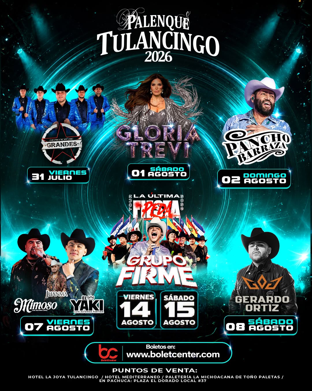 Cartelera del Palenque de la Feria Tulancingo 2026