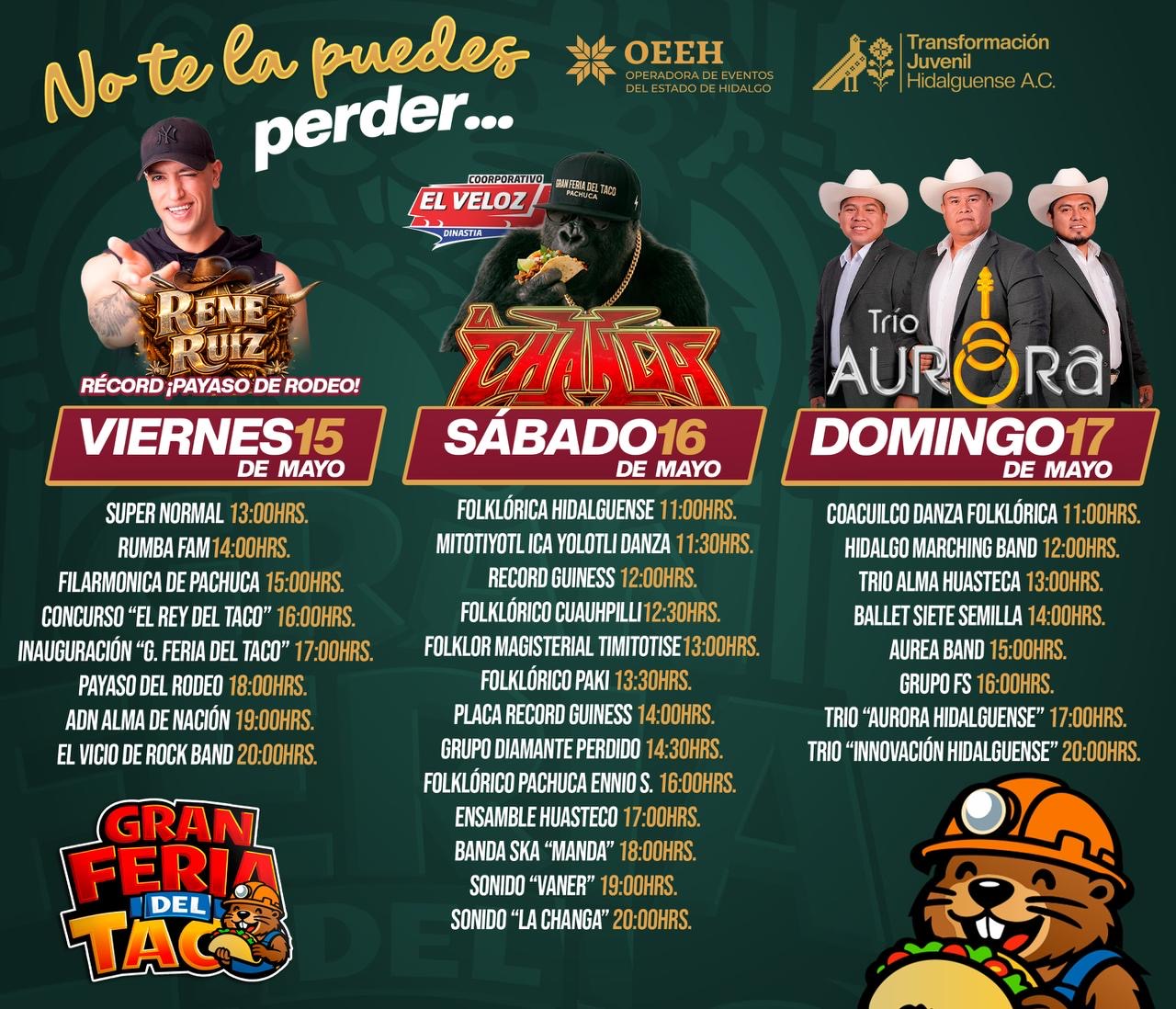 Gran Feria del Taco Pachuca 2026 Programa
