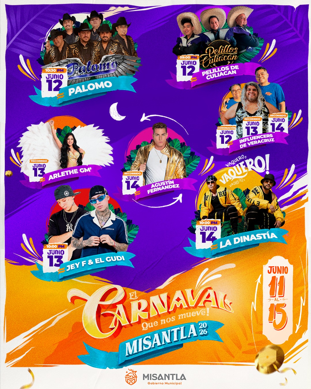Cartelera artística Carnaval Misantla 2026