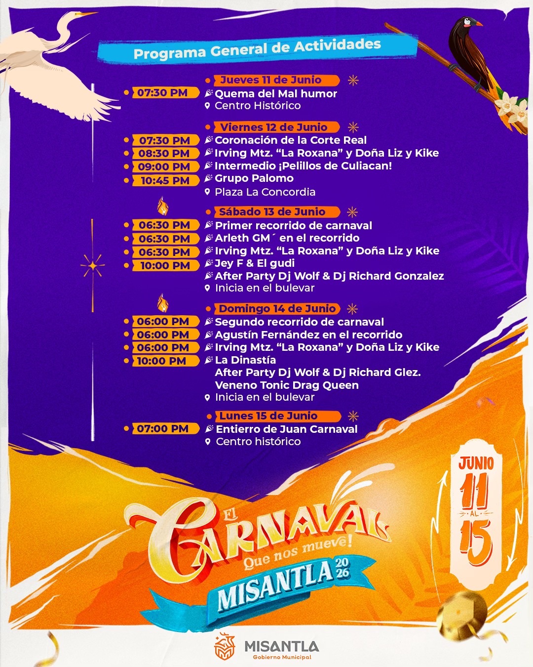 Programa completo Carnaval Misantla 2026