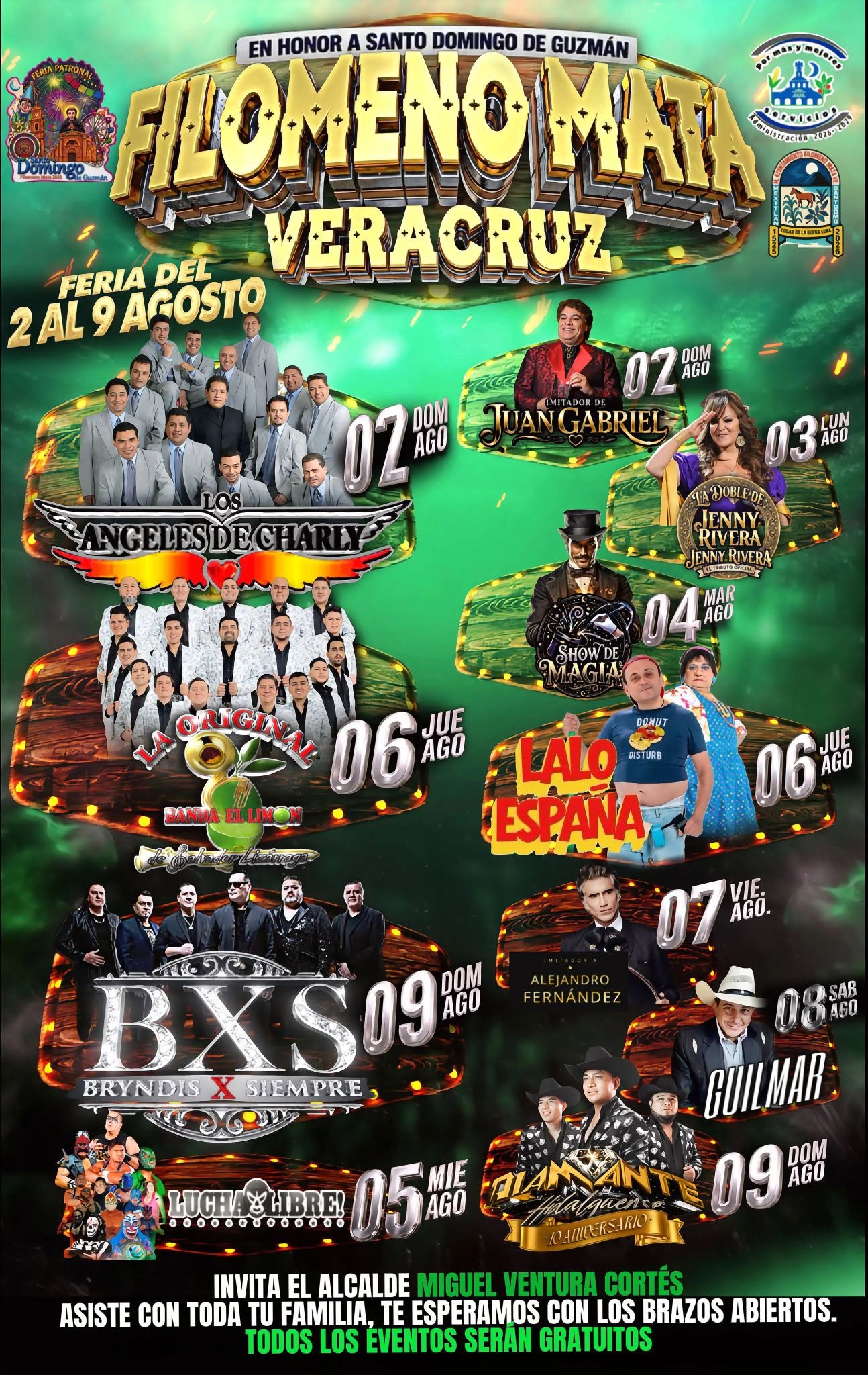 Feria Filomeno Mata 2026 elenco