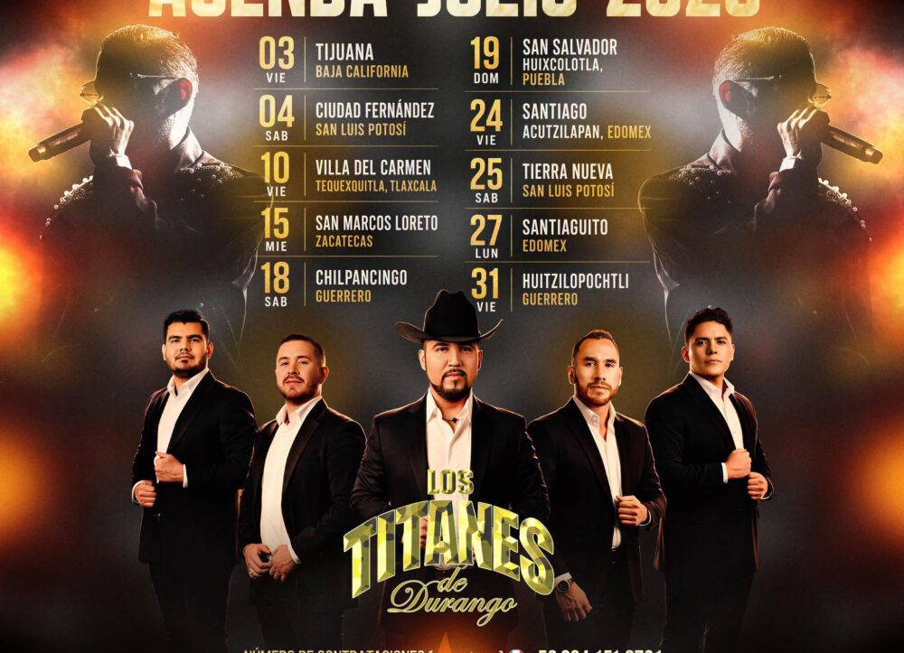 Agenda titanes de durango julio 2026