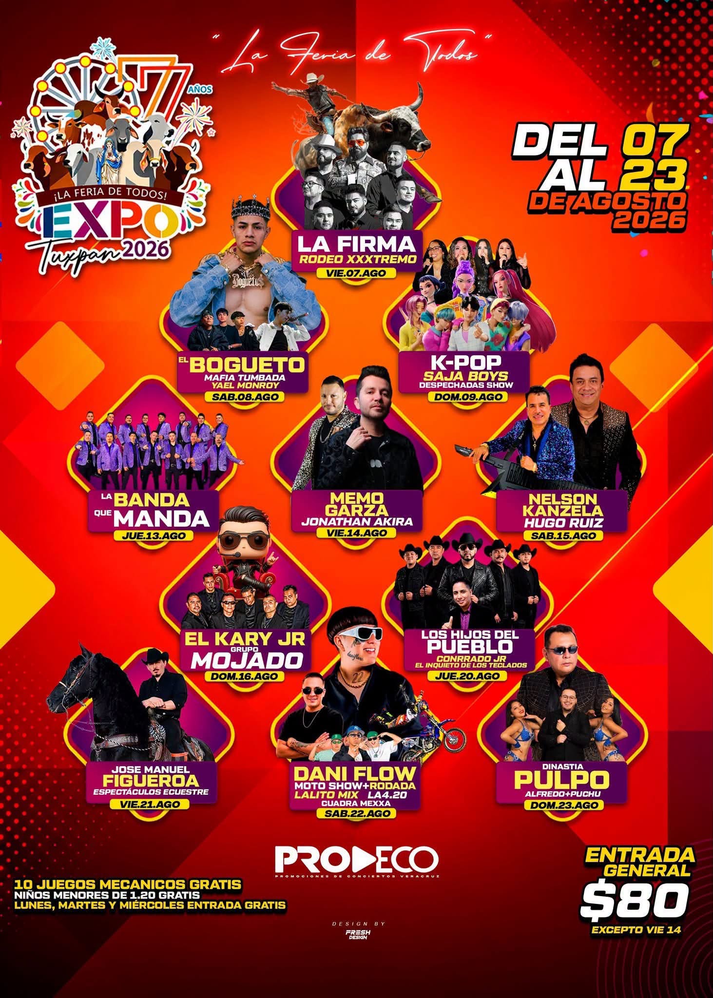 Cartelera Artística Expo Tuxpan 2026