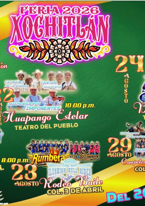 Feria Patronal Xochitlán de Vicente Suárez 2026 elenco