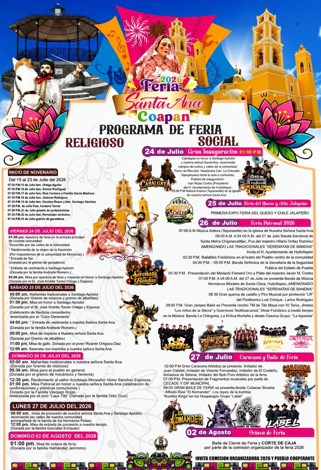 Programa completo Feria Santa Ana Coapan 2026