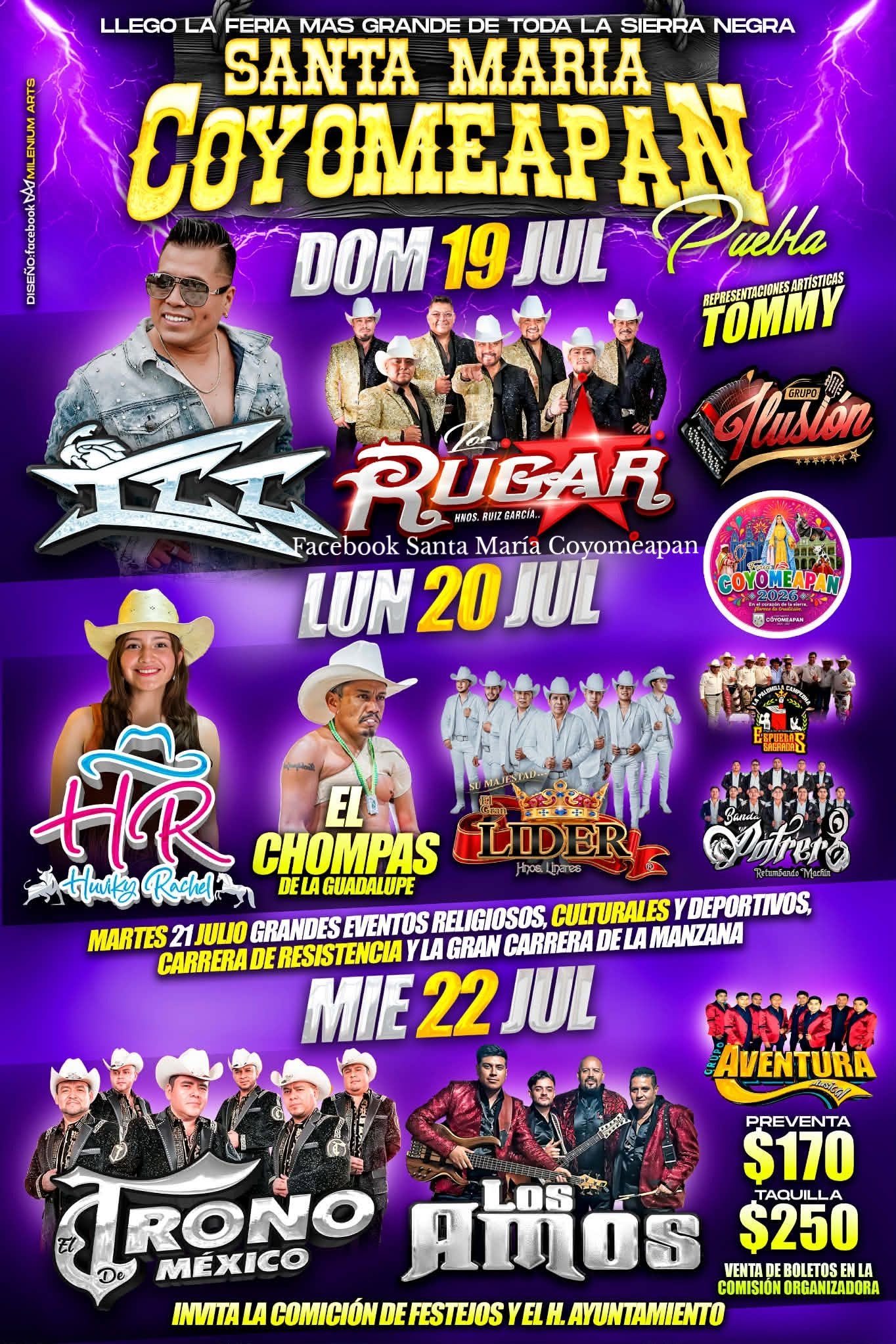 Cartelera Artística Feria Santa María Coyomeapan 2026