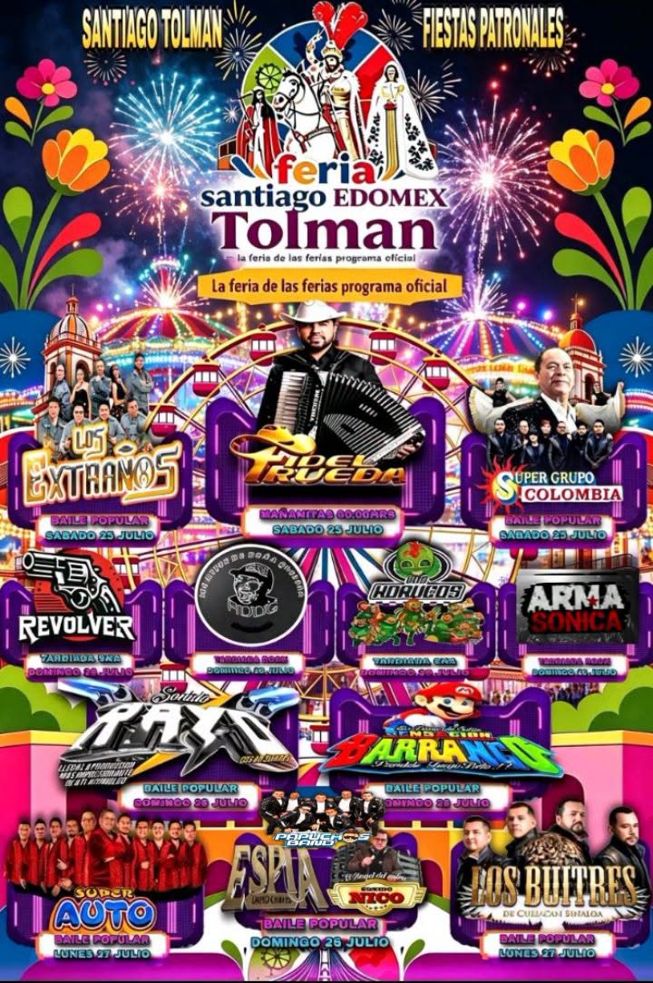 Cartelera Artística Feria Santiago Tolman Otumba 2026