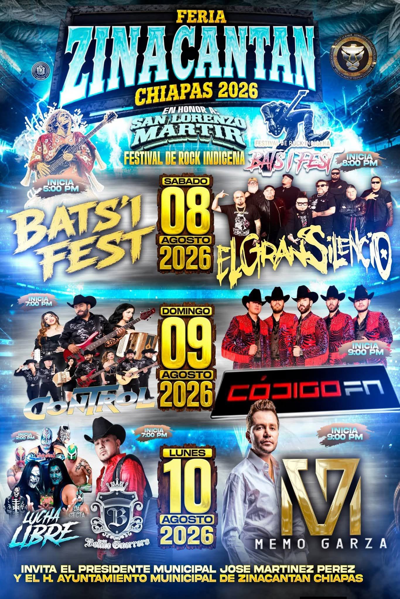 Cartelera Artística Feria Zinacantán 2026