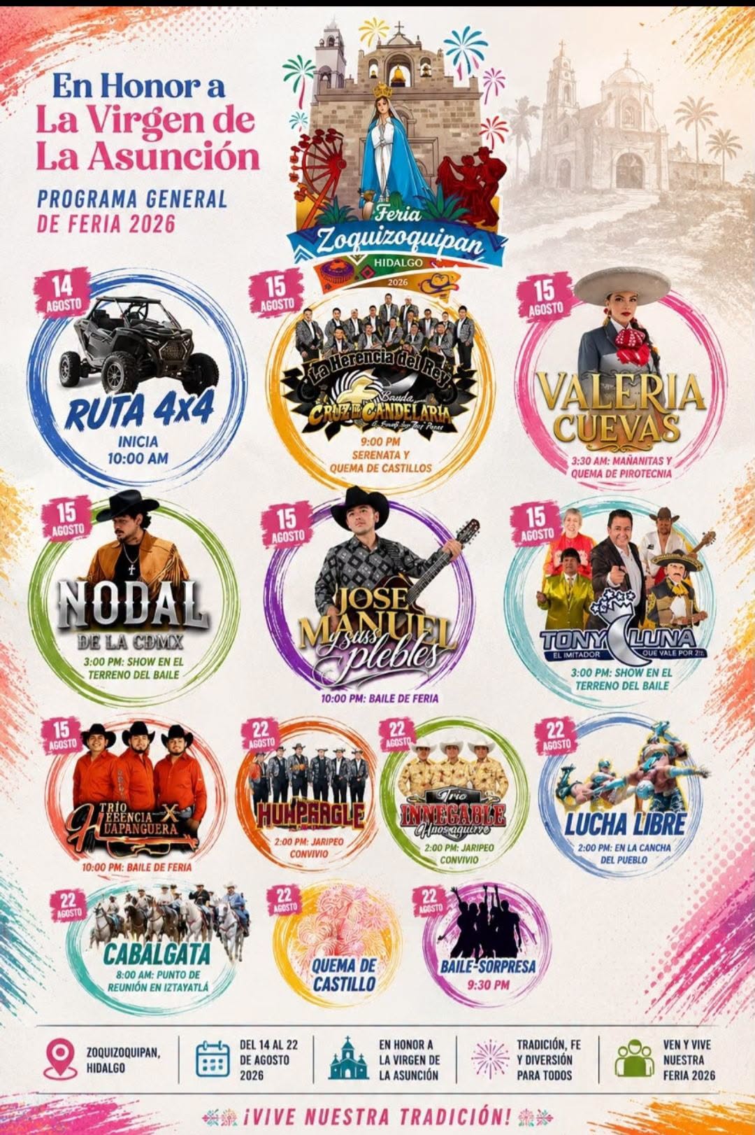 Cartelera Artística Feria Zoquizoquipan 2026