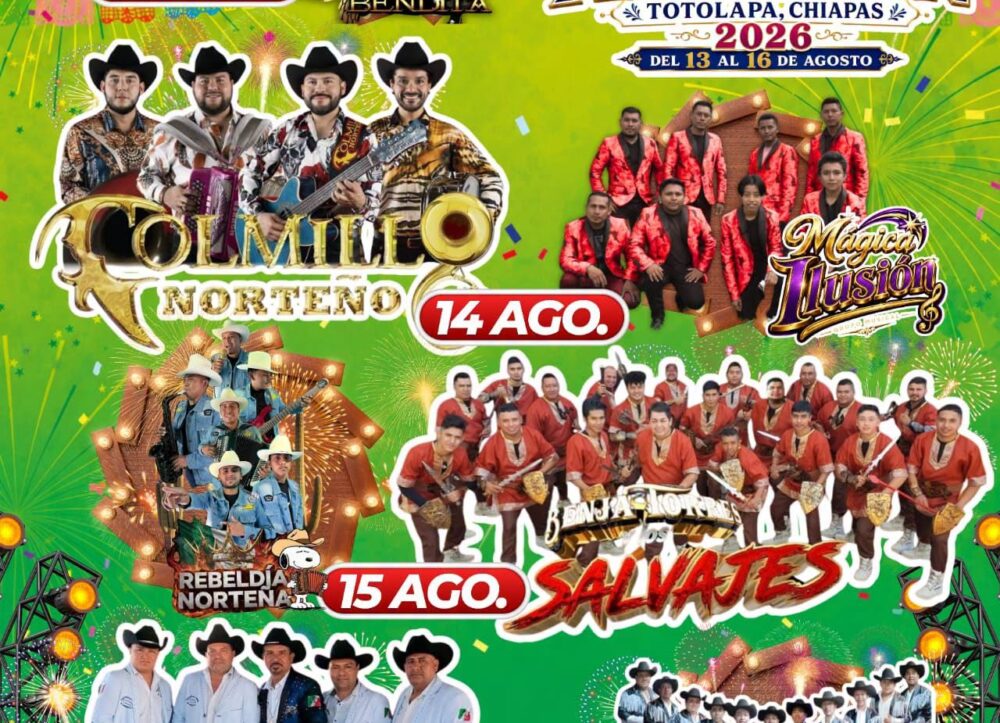 Feria a la Virgen de la Asunción Totolapa 2026 elenco