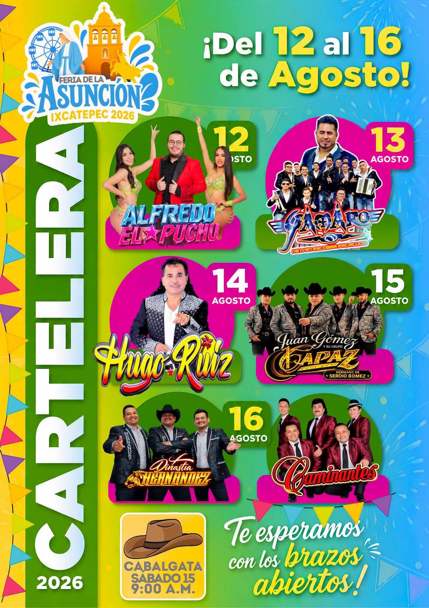 Cartelera Artística Feria de la Asunción Ixcatepec 2026