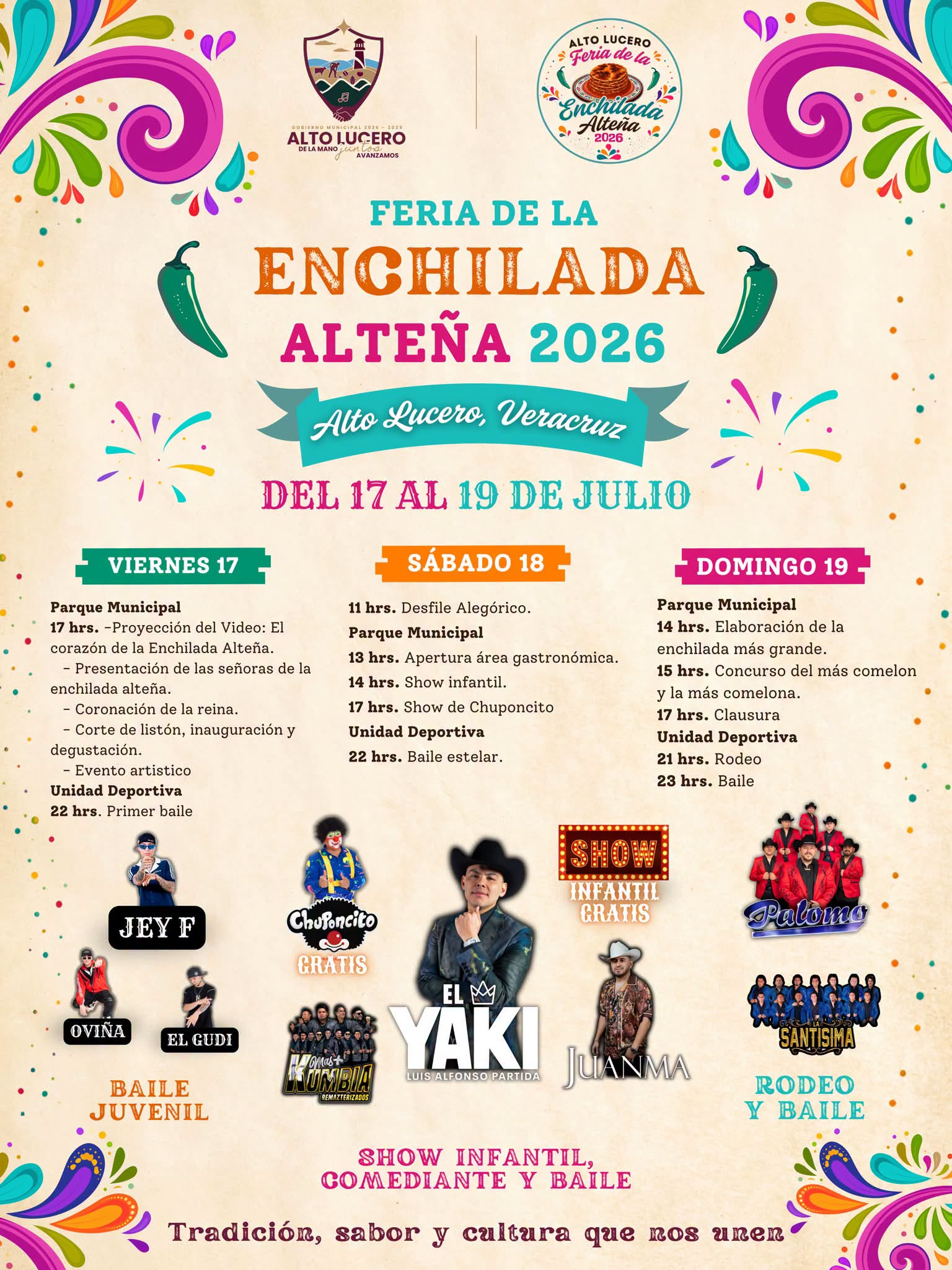 Programa Feria de la Enchilada Alteña Alto Lucero 2026