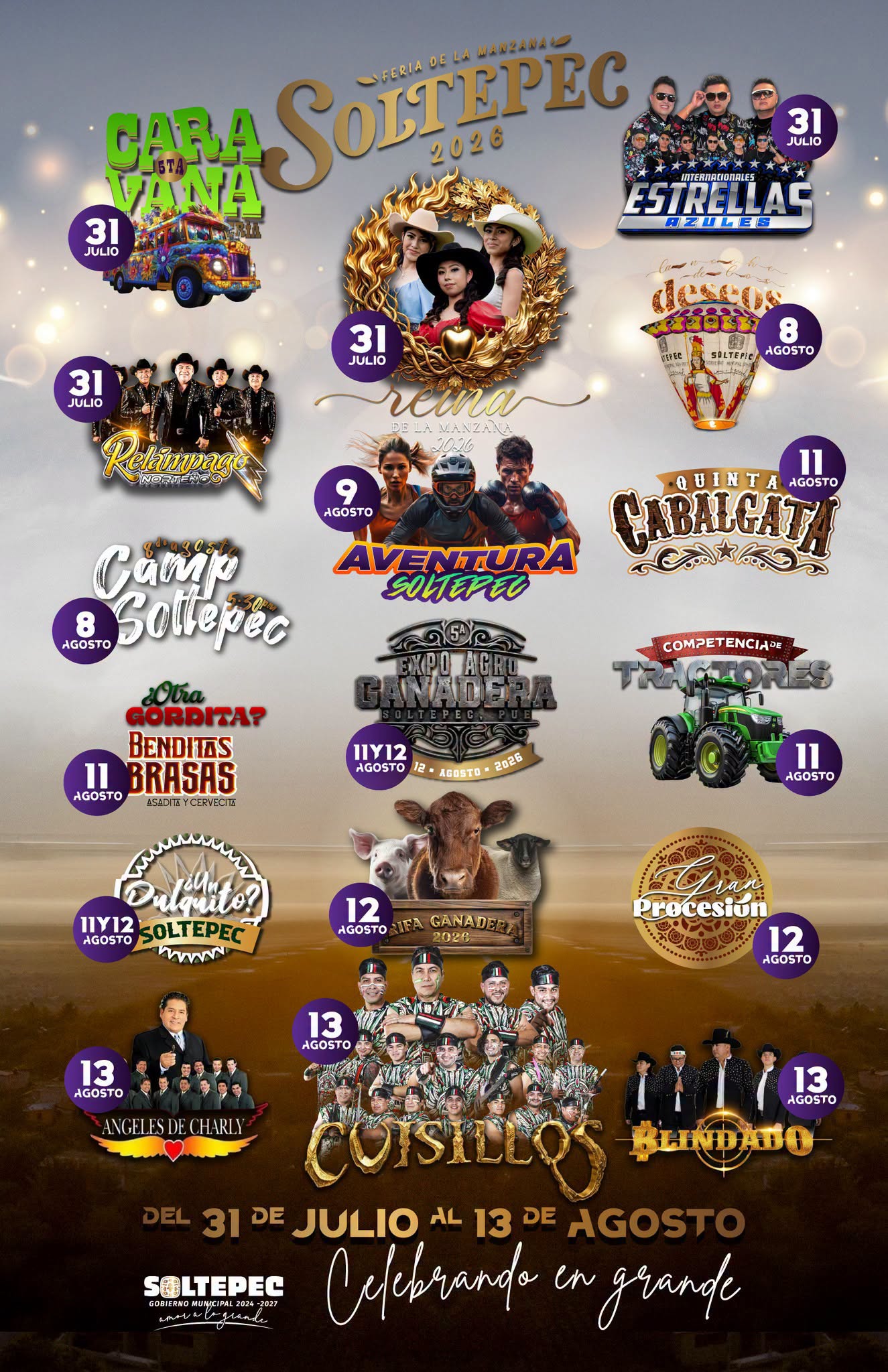 Cartelera Artística Feria de la Manzana Soltepec 2026