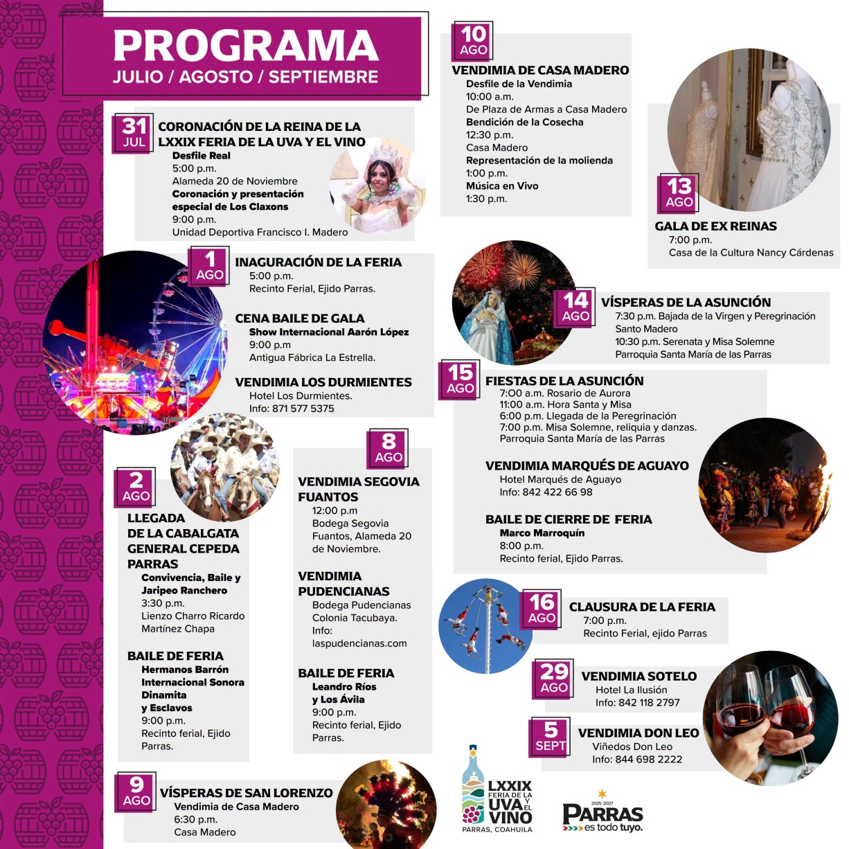 Programa Feria de la Uva y el Vino Parras 2026