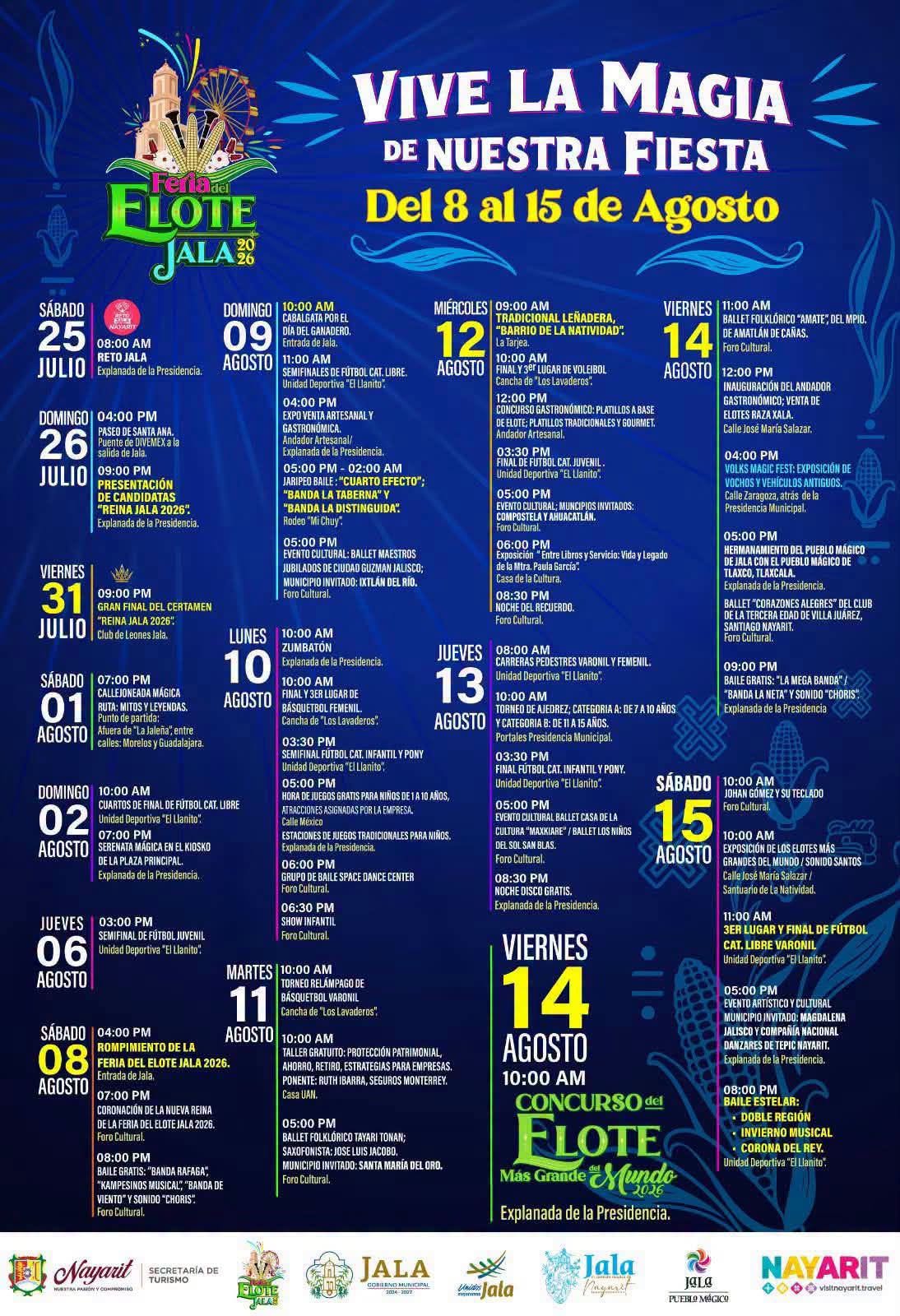 Programa completo Feria del Elote Jala 2026