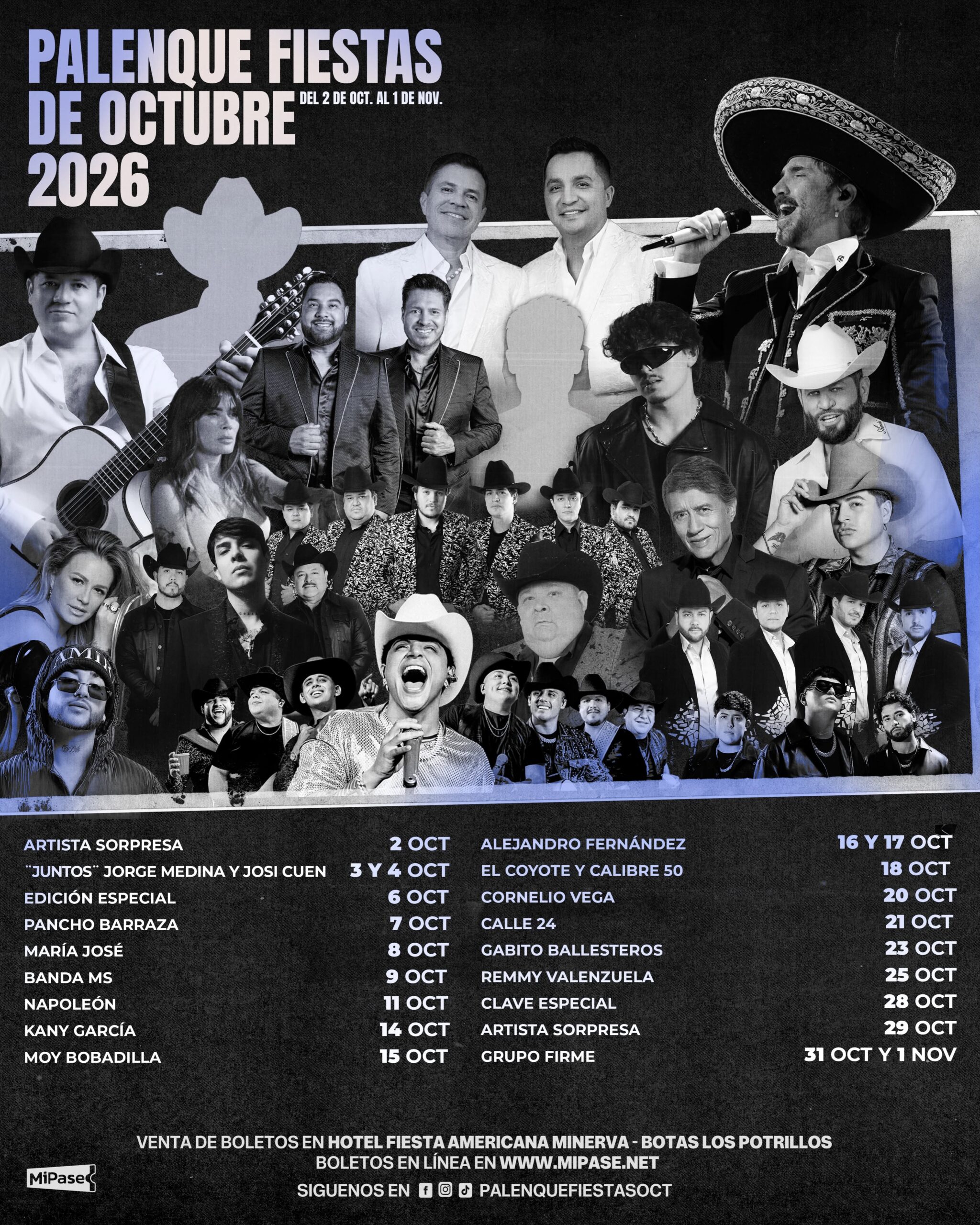 Cartelera Palenque Fiestas de Octubre Guadalajara 2026
