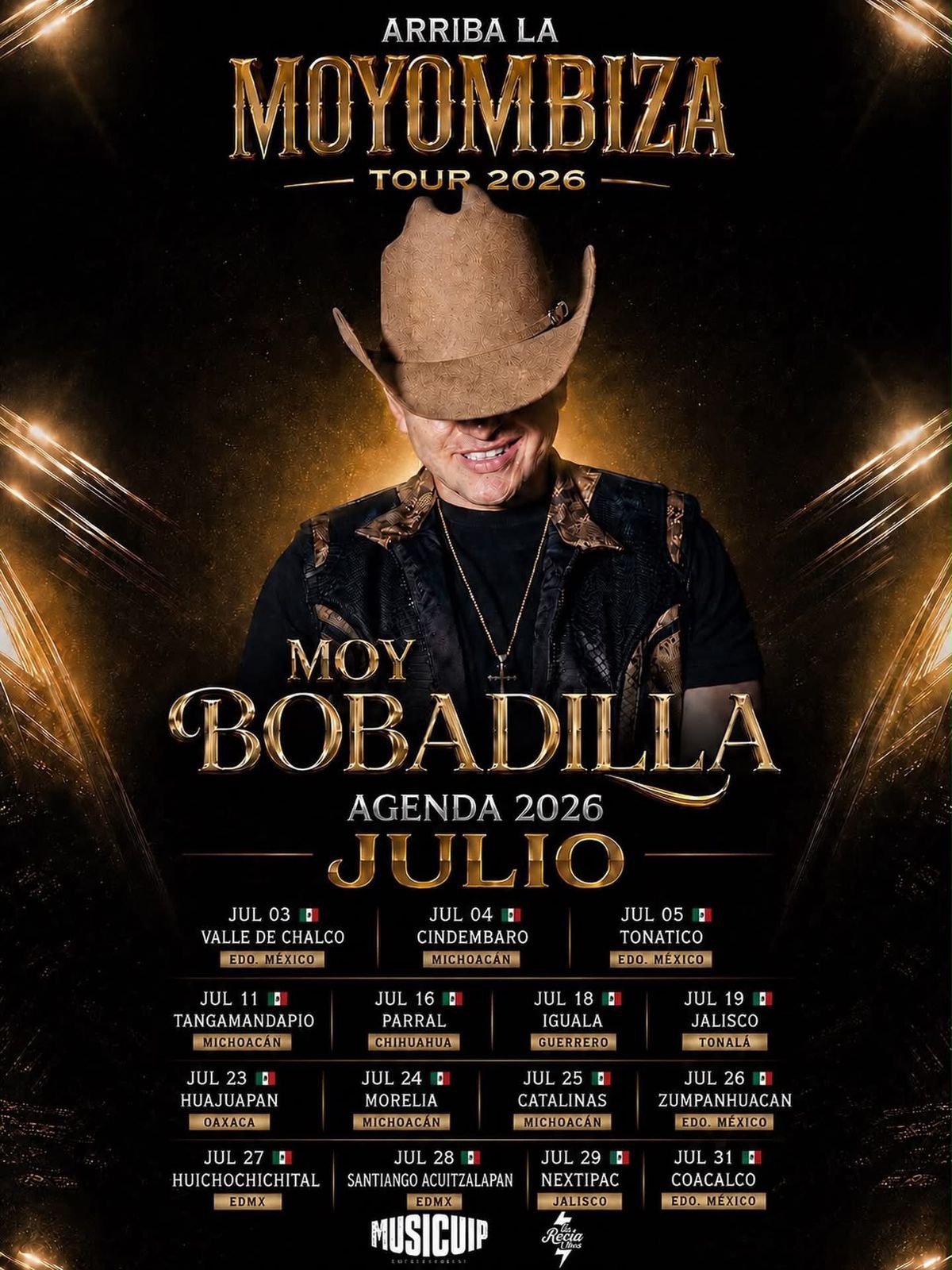 Moy Bobadilla Julio 2026 agenda