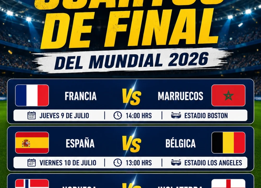 partidos cuartos de final mundial 2026