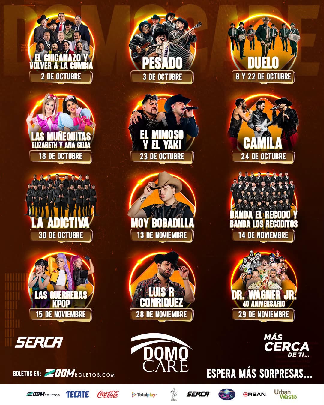 Cartelera artística Domo Care 2026 (Octubre - Noviembre)