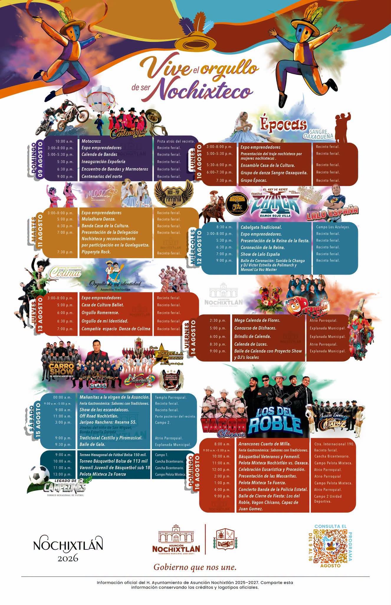 Cartelera Artística Expo Feria Nochixtlán 2026