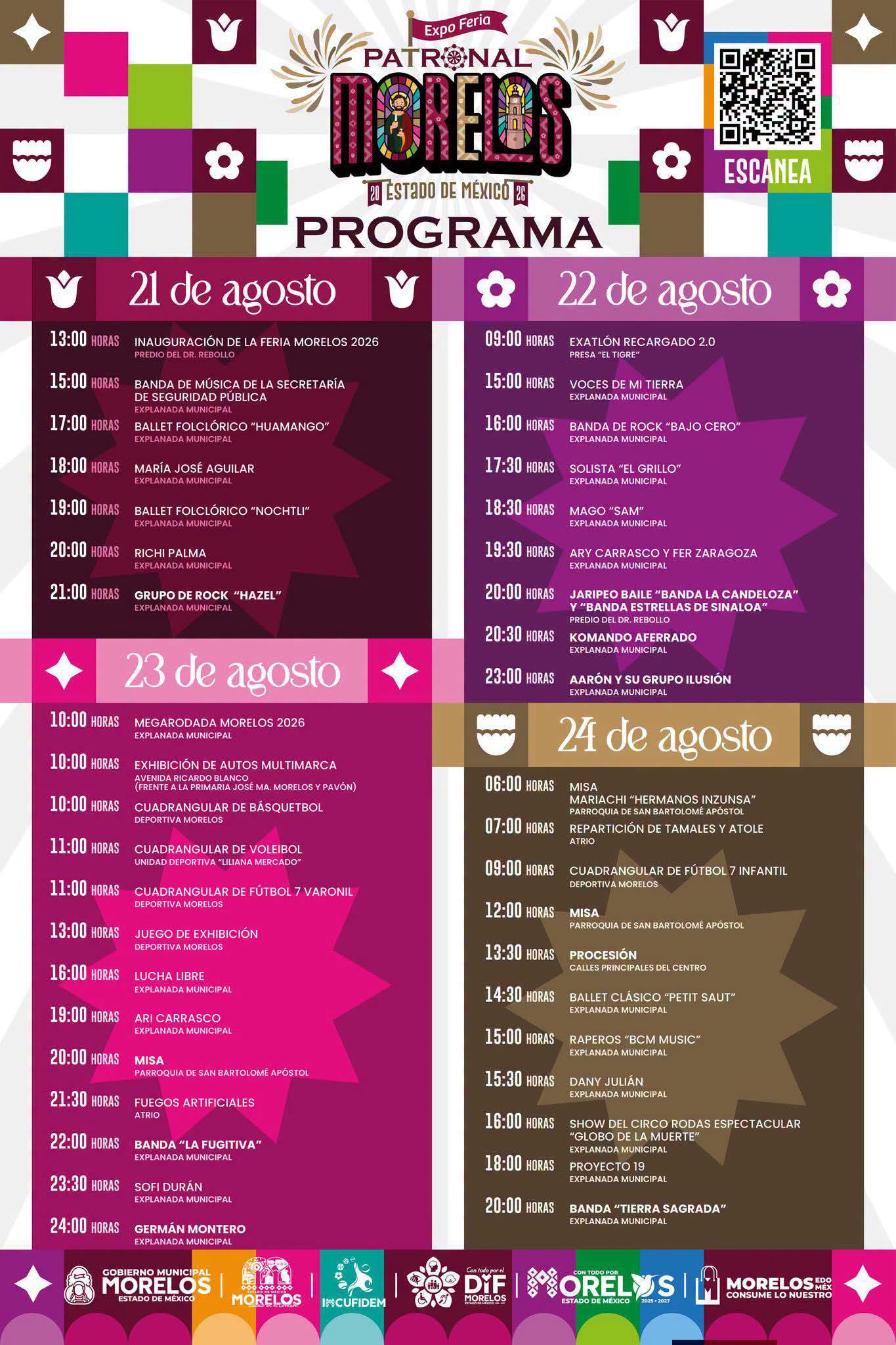Programa Expo Feria Patronal Morelos Edomex 2026