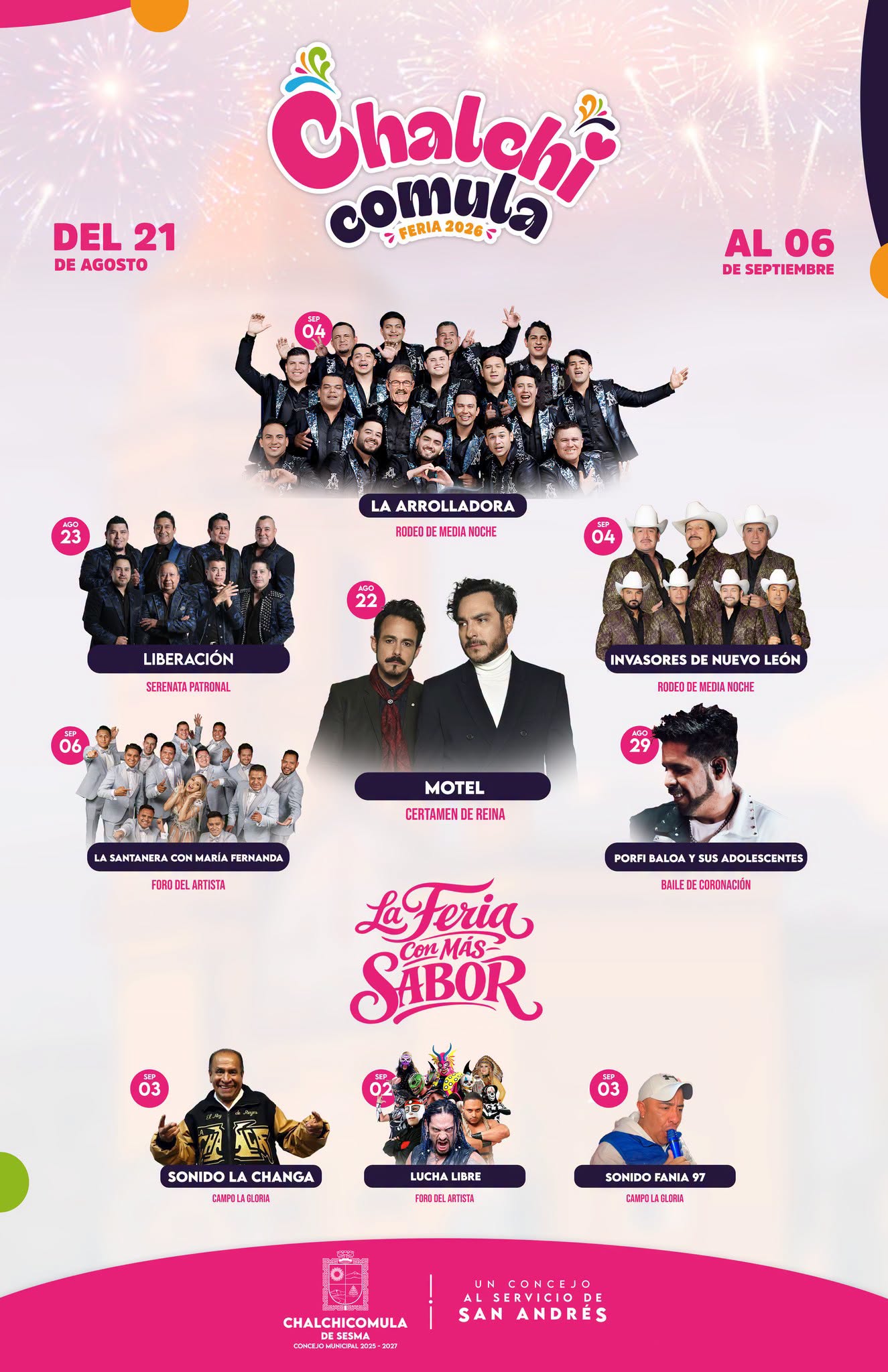 Cartelera Artística Feria Chalchicomula 2026