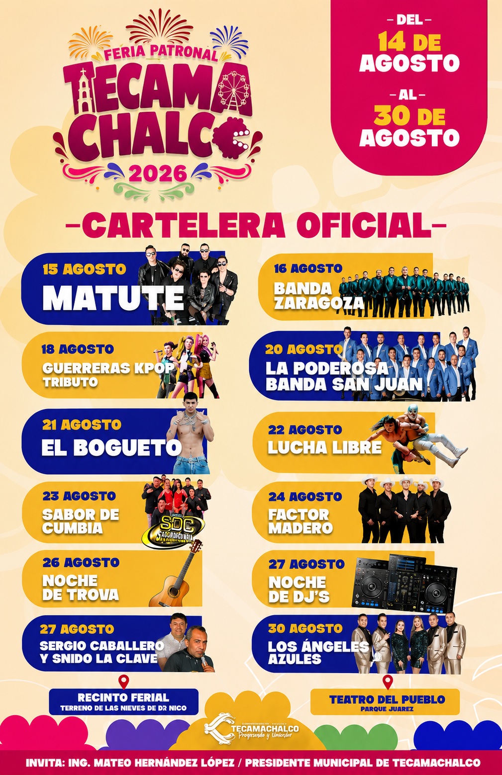 Feria Tecamachalco 2026 cartelera